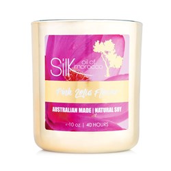 Natural Soy Candle - Pink Lotus Flower - Gold Jar